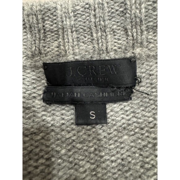 J.Crew Womens S Gray Colorblock Ribbed Crew Neck 100% Italian Cashmere Sweater - Picture 4 of 7